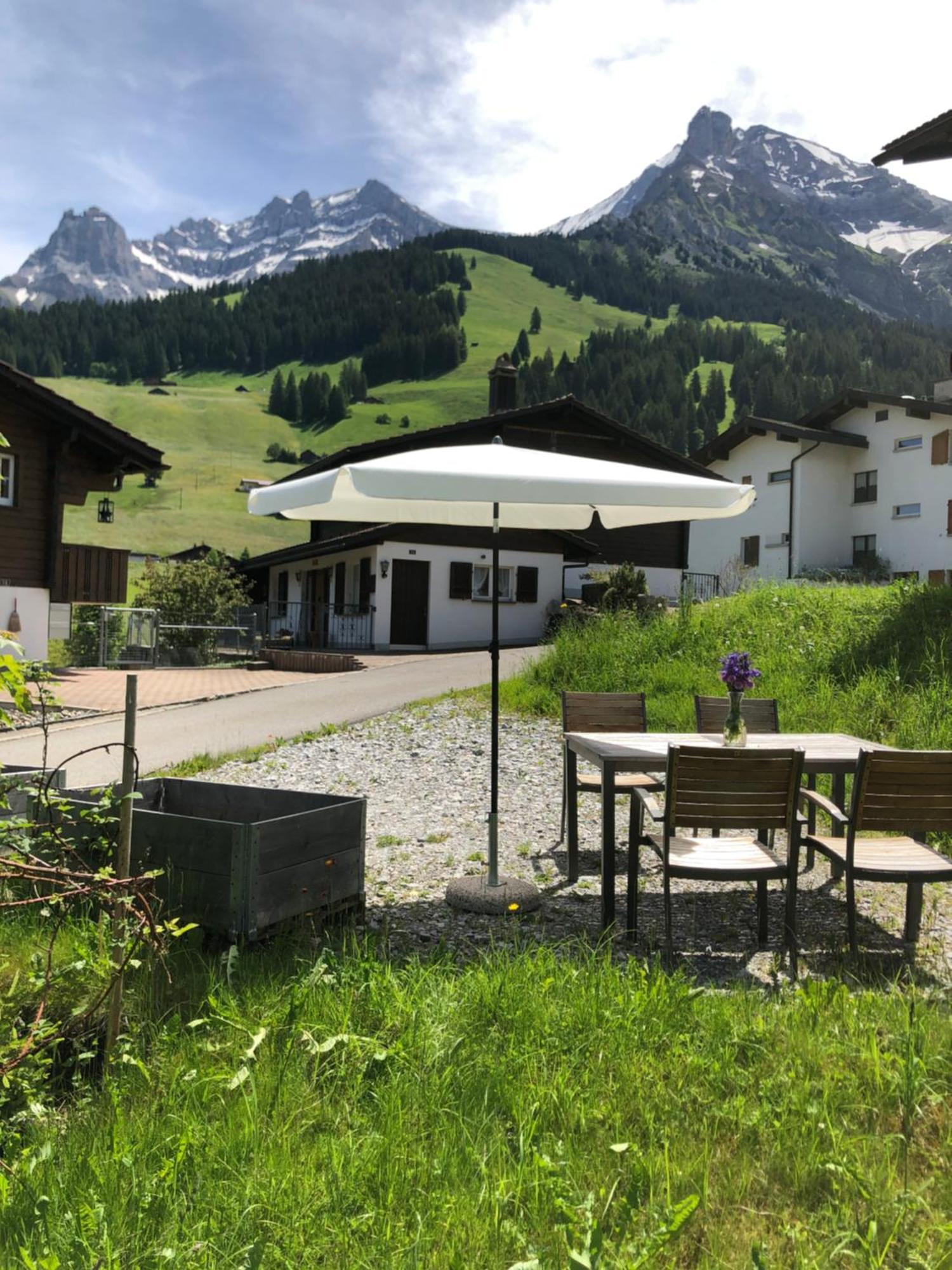 2-Zimmer Ferienwohnung,Parterre,Sitzplatz,Garage Adelboden Zewnętrze zdjęcie